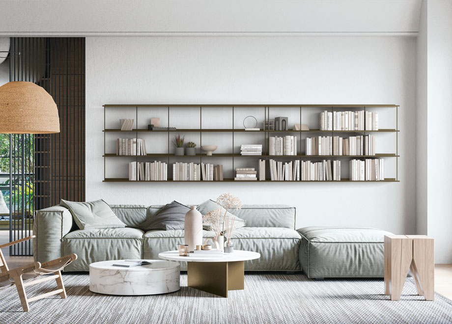 sistema libreria modulare salotto